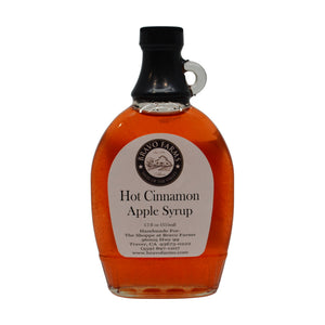 Hot Cinnamon Apple syrup in a 12 oz Bravo Farms bottle