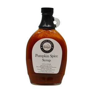 Pumpkin Spice syrup in a 12 oz Bravo Farms bottle
