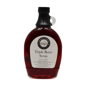 Triple Berry syrup in a 12 oz Bravo Farms bottle