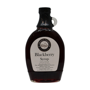 Whole Blackberry syrup in a 12 oz Bravo Farms bottle