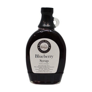 Whole Blueberry syrup in a 12 oz Bravo Farms bottle